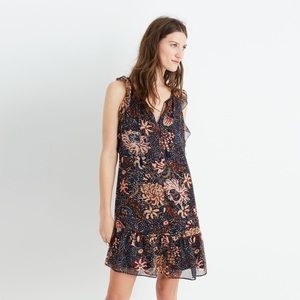Madewell Lily Ruffle Dress in Sea Floral